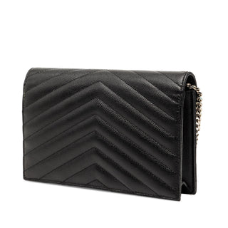 Saint Laurent Grain de Poudre Cassandre Envelope Chain Wallet