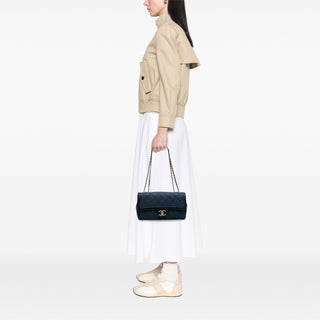 Chanel Medium Bicolor Calfskin Graphic Flap