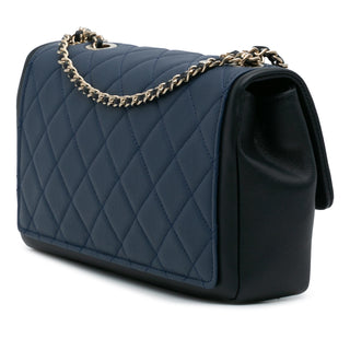 Chanel Medium Bicolor Calfskin Graphic Flap