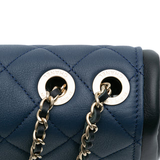 Chanel Medium Bicolor Calfskin Graphic Flap
