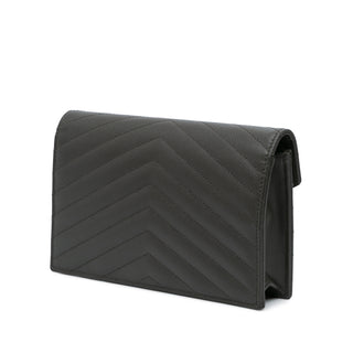 Ysl Grain De Poudre Chevron Monogram Envelope Chain