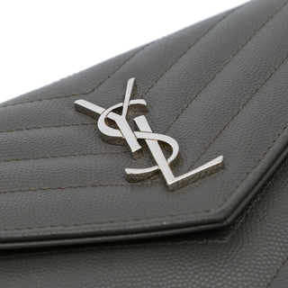 Ysl Grain De Poudre Chevron Monogram Envelope Chain