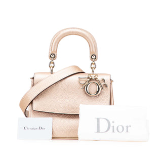 Dior Mini Metallic Grained Calfskin Be Dior Flap