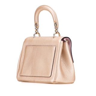 Dior Mini Metallic Grained Calfskin Be Dior Flap