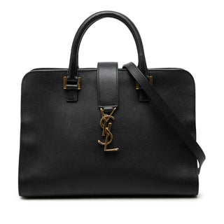 Saint Laurent Small Leather Monogram Cabas Satchel