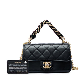 Chanel Mini Quilted Calfskin Straight Lined Flap