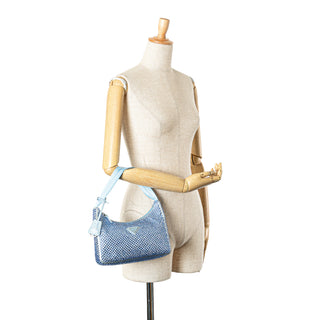 Prada Mini Satin Crystal Re-Edition 2000 Shoulder Bag