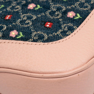Gucci Small GG Embroidered Denim Floral Jackie 1961 Crossbody