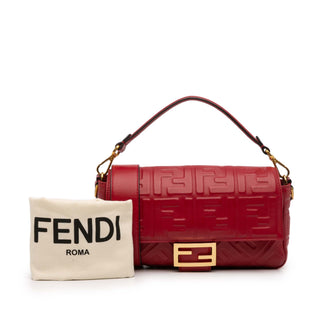 Fendi Zucca Leather Baguette Satchel