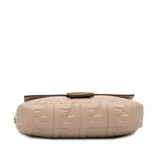 Fendi zuucca Embossed Leather Baguette Satchel