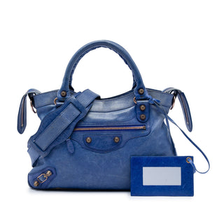 Balenciaga Lambskin Motocross Giant 12 Town Satchel