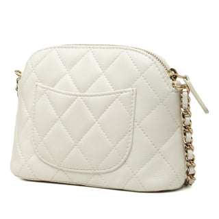 Chanel Mini CC Quilted Caviar Dome Clutch with Chain