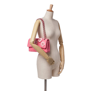 Chanel Medium Classic Tweed Flower Double Flap