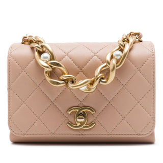 Chanel Mini Quilted Calfskin Pearl Boy Chain Flap