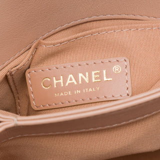 Chanel Mini Quilted Calfskin Pearl Boy Chain Flap