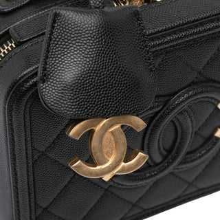 Chanel Small Caviar Filigree Vanity Case