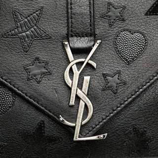Ysl Medium Monogram Heart Patchwork Chain Wallet