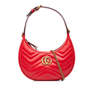 Gucci Mini GG Marmont Matelasse Calfskin Half Moon Bag