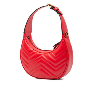 Gucci Mini GG Marmont Matelasse Calfskin Half Moon Bag