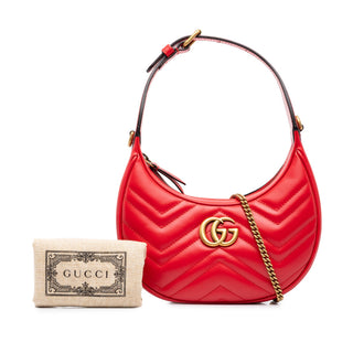 Gucci Mini GG Marmont Matelasse Calfskin Half Moon Bag