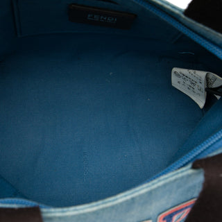 Fendi Mini Denim Embroidered Logo Tote