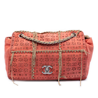 Chanel Laser Cut Fringe Suede Flap
