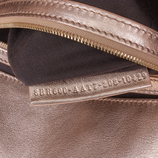 Fendi Zucca Embossed Metallic Leather Baguette Satchel