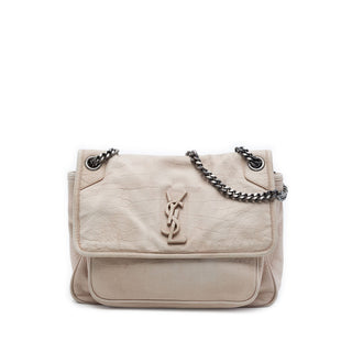 Saint Laurent Medium Croc Embossed Nubuck Niki