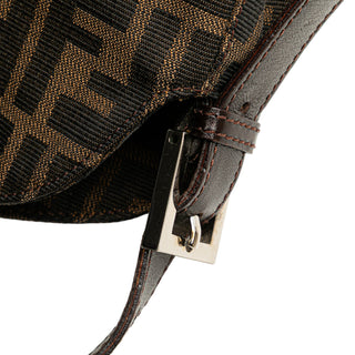 Fendi Zucca Canvas Double Flap Shoulder Bag