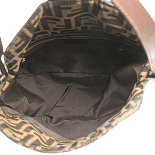 Fendi Zucca Canvas Double Flap Shoulder Bag
