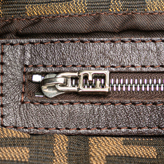 Fendi Zucca Canvas Double Flap Shoulder Bag