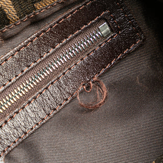 Fendi Zucca Canvas Double Flap Shoulder Bag