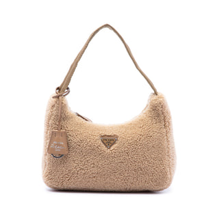 Prada Mini Shearling Re Edition 2000 Shoulder Bag