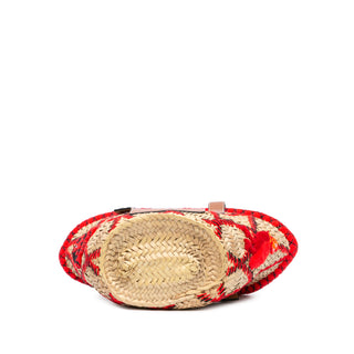 Loewe Small Raffia Animal Embroidered Basket Tote