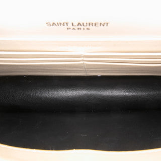 Ysl Croc Embossed Leather Monogram Kate Tassel Wallet on Chain