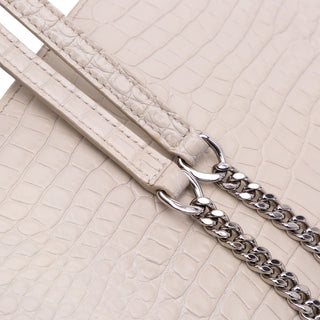Ysl Croc Embossed Leather Monogram Kate Tassel Wallet on Chain