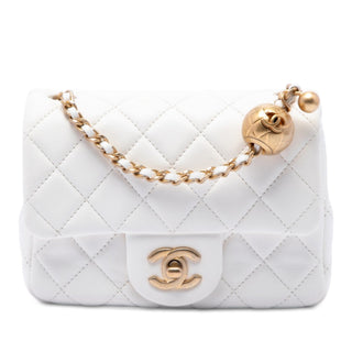 Chanel Mini Square Classic Lambskin Pearl Crush Single Flap