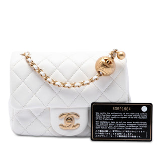 Chanel Mini Square Classic Lambskin Pearl Crush Single Flap