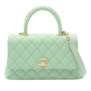Chanel Mini Quilted Caviar Coco Chain Top Handle Bag