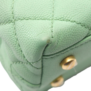 Chanel Mini Quilted Caviar Coco Chain Top Handle Bag