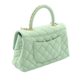 Chanel Mini Quilted Caviar Coco Chain Top Handle Bag