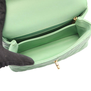 Chanel Mini Quilted Caviar Coco Chain Top Handle Bag