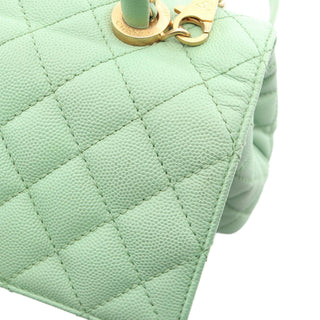Chanel Mini Quilted Caviar Coco Chain Top Handle Bag