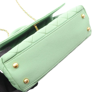 Chanel Mini Quilted Caviar Coco Chain Top Handle Bag