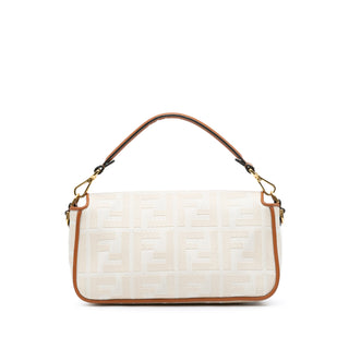 Fendi Medium Embroidered Canvas Baguette