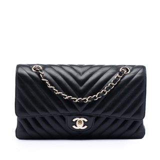 Chanel Medium Classic Chevron Lambskin Double Flap
