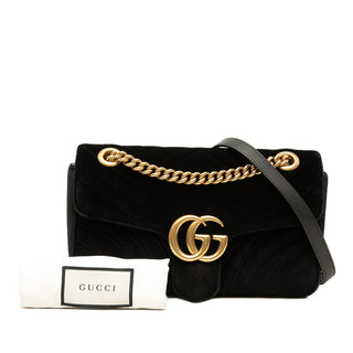 Gucci Medium GG Marmont Matelasse Velvet Shoulder Bag