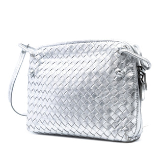 Bottega veneta Metallic Nappa Intrecciato Nodini Crossbody