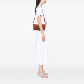 Fendi Zucca Embossed Leather Baguette Satchel