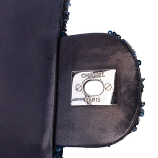 Chanel Medium Sequined Satin Single Flap